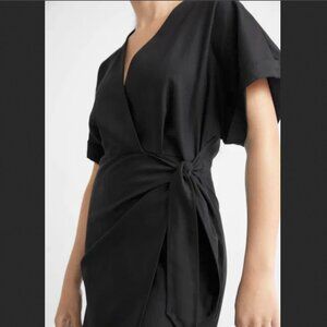 & other stories v-cut midi wrap dress